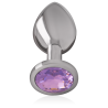 Intense - Plug Anal En Métal Aluminium Avec Cristal Violet Taille M